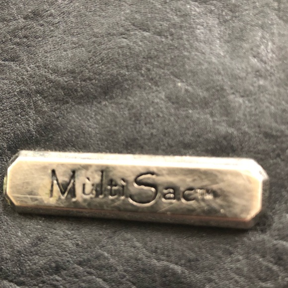 Multi Sac Black Faux Leather Multi Pocket Multi Compartment Crossbody Purse - Picture 8 of 11